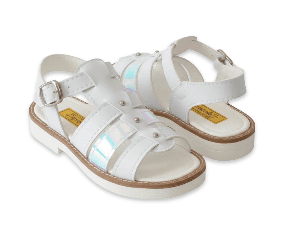 Sandalias Abiertas Dodo Pellet Tornasol - Blanco